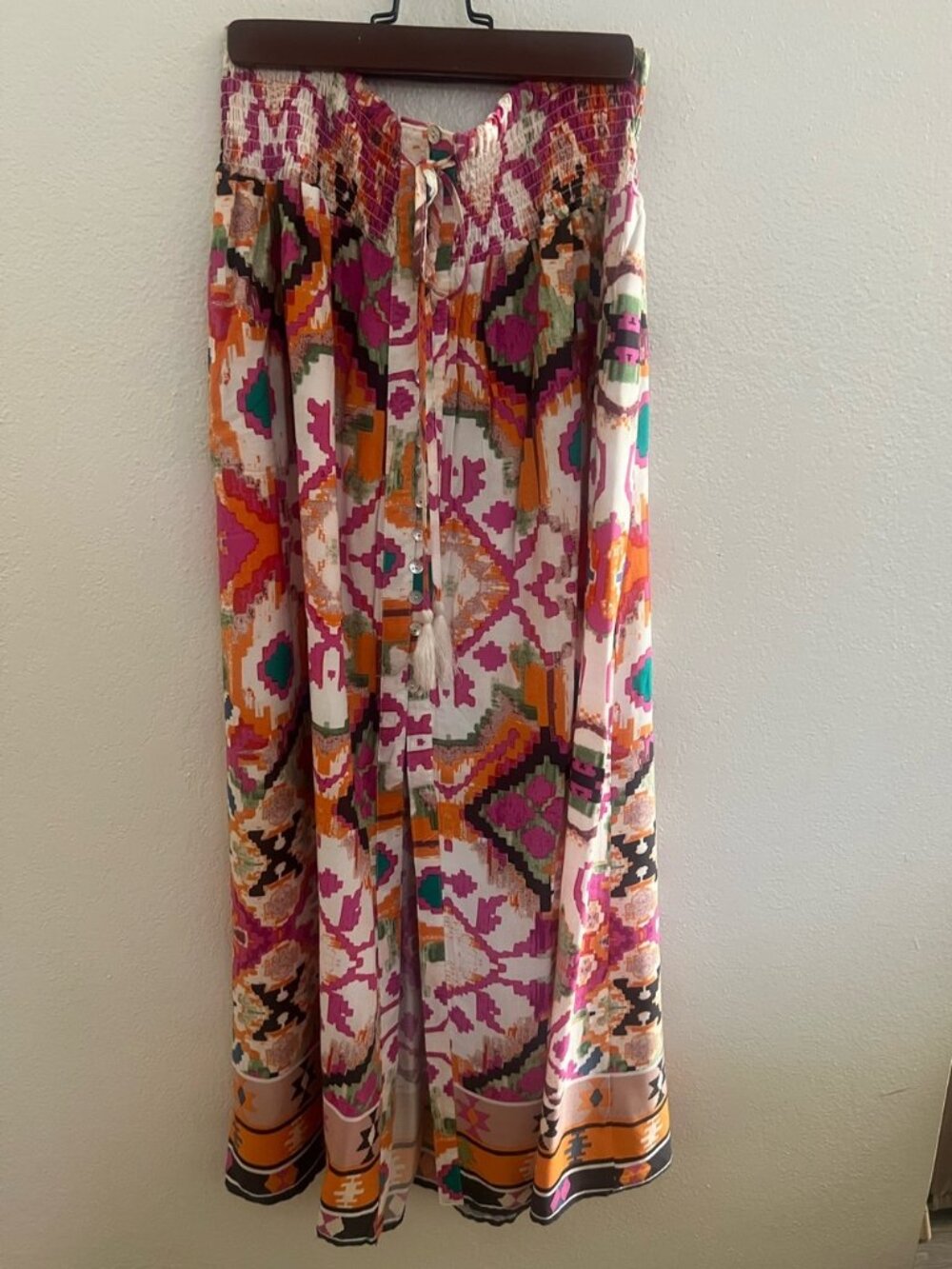 NWT Christian Siriano Printed Maxi Skirt Size L Boho